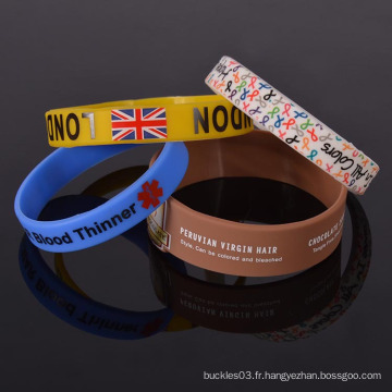 Cadeaux haut de gamme personnalisés populaires en gros de bracelet en silicone